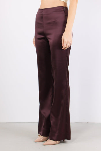 Pinolo Pantalone Effetto Raso Bordeaux - 5