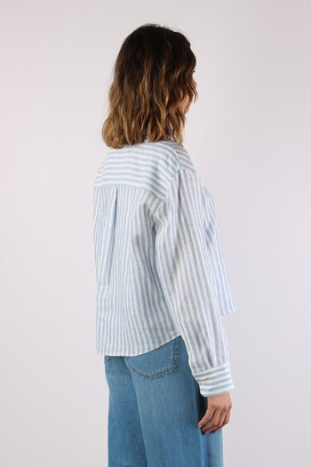 Albatro Camicia Lino Riga Tasca Bianco - 6