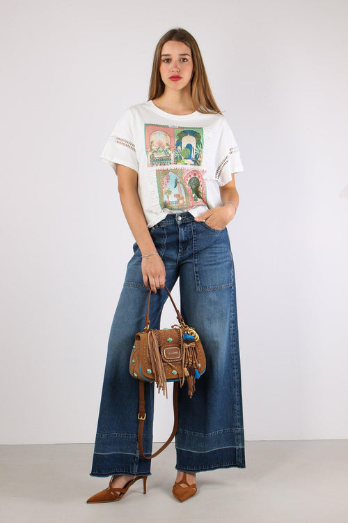 T-shirt Multi Patch Bianco
