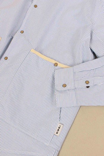 Giacca Camicia Riga Bianco/blu - 8