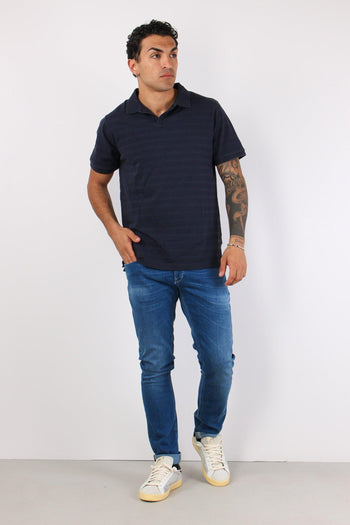 T-shirt Polo Cotone Blue - 2
