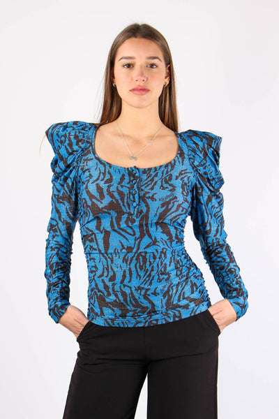 Maglia Arriccio Zebra Lurex Blu Tiger