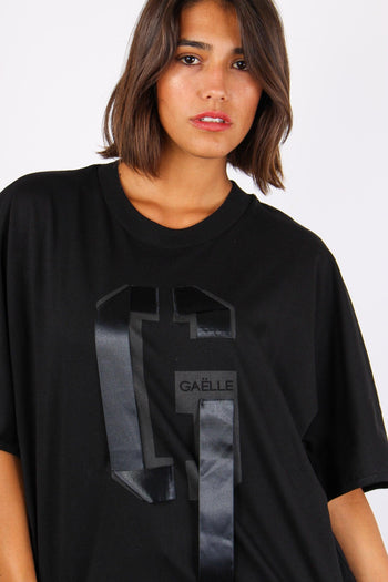 T-shirt Over Logo Nastro Nero - 8