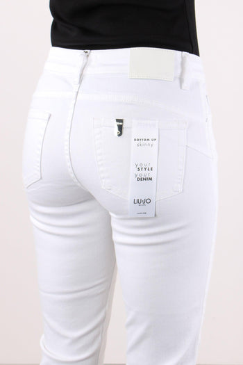 Jeans Monroe Risvolto Strass Bianco Ottico - 8