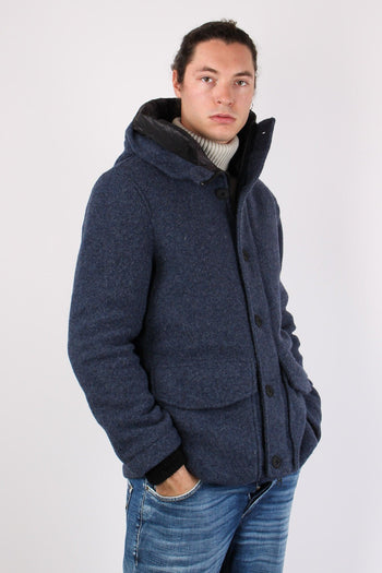 Cappotto Lana Boucle Navy Blue - 6