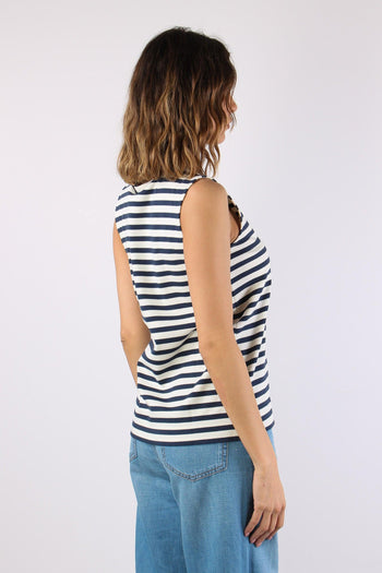 Multih T-shirt Smanicata Riga Ecru/blu - 6