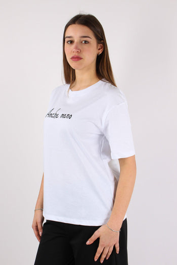 T-shirt Ricamo Anche Meno Bianco - 4