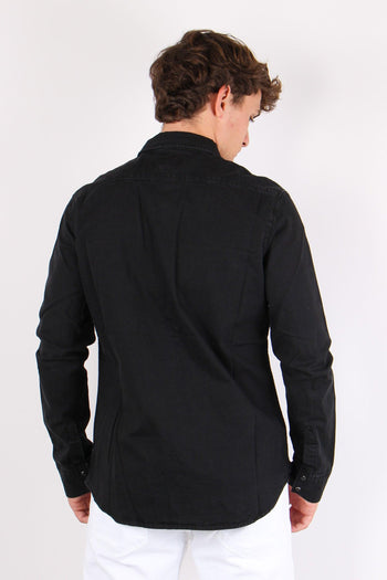 Camicia Denim Slim Fit Nero - 3