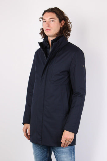 Cappotto Lana Interno Piuma Blu - 5