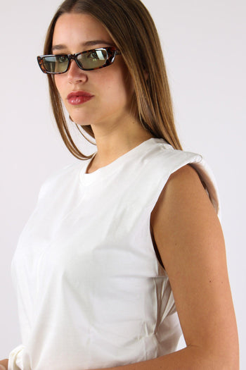 T-shirt Nodo Spalline Bianco - 5