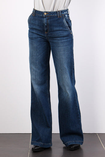 Jeans Palazzo Tasca America Medium Blue - 5