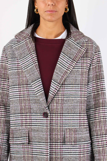 Cappotto Ovetto Check Grigio/vino - 6