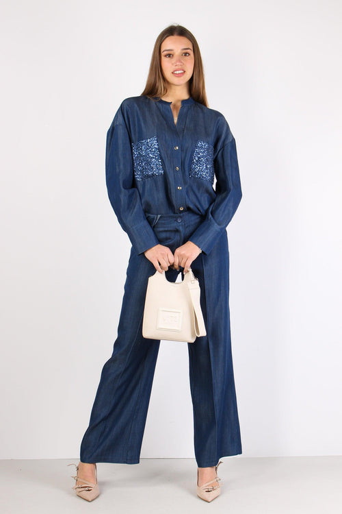 Camicia Chambry Inserto Paille Blu