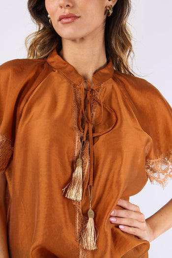 Casacca Mussola Inserto Pizzo Bruciato - 8