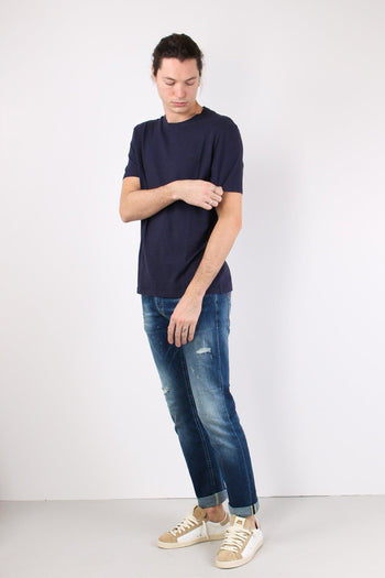 T-shirt Cotone Fiammato Blu - 4