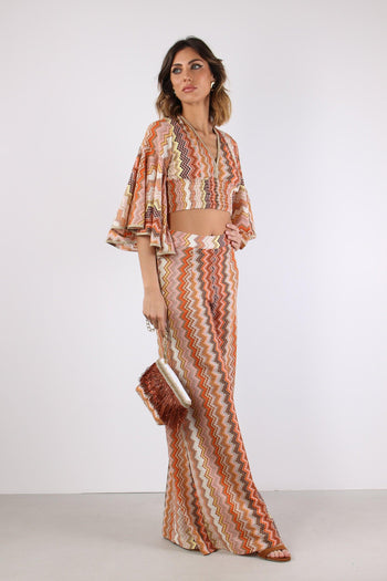 Pantalone Palazzo Jacquard Terra - 5