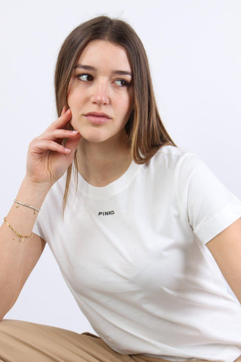 Basico T-shirt Jersey Logo Bianco - 8