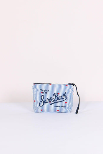 Aline Pochette Cotone Righe Bianco/azzurro - 3