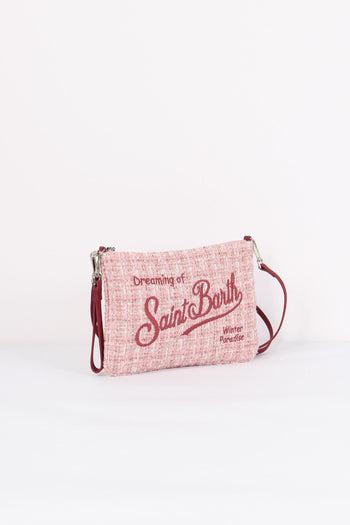 Pochette Tracolla Logo Tweed Pink - 5