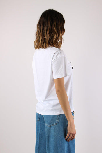 T-shirt Scritta Applicazioni Bianco Liujo - 6