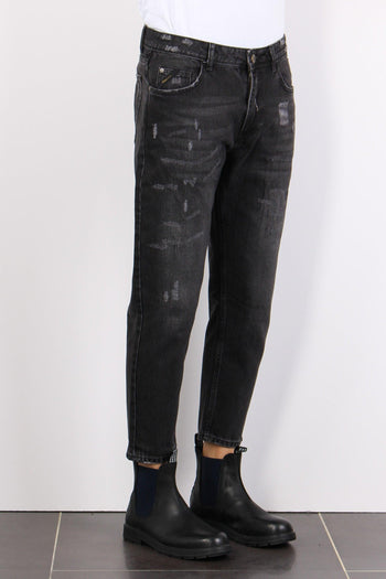 Denim Cropped Fit Denim Nero - 6