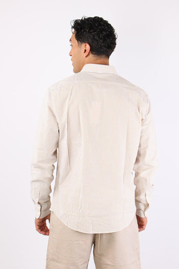 Camicia Fancy Riga Beige/bianco - 5