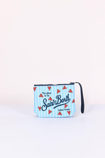 Aline Pochette Righe Azzurro/bianco - 3