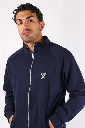 Felpa Zip Collo In Piedi Blu - 7
