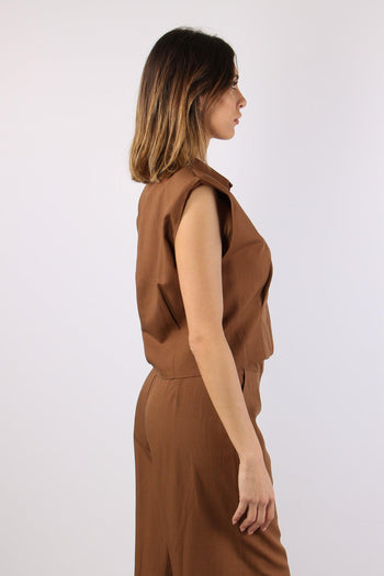 Camicia Smanicata Spalline Terra - 6
