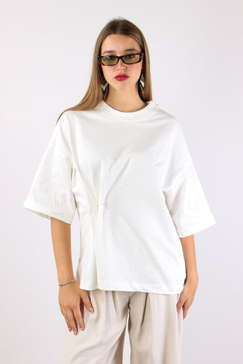 T-shirt Over Ripresa Spilla Panna - 2