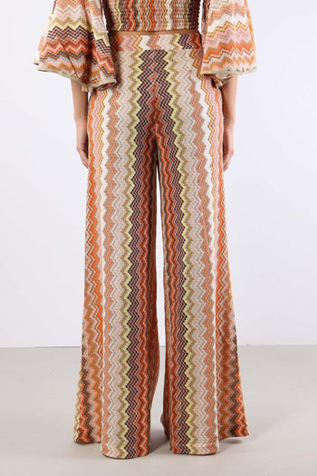 Pantalone Palazzo Jacquard Terra - 4