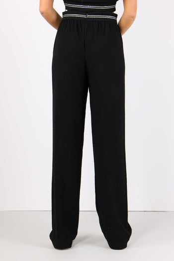 Pantalone Palazzo Goffrato Nero - 4