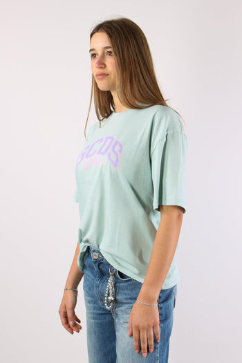 T-shirt Over Logo Centrale Green Water - 4