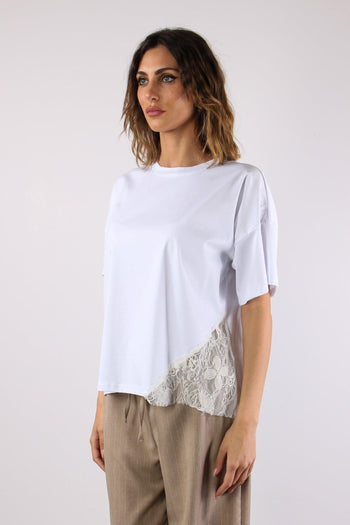 T-shirt Spicchio Fondo Pizzo Bianco - 3