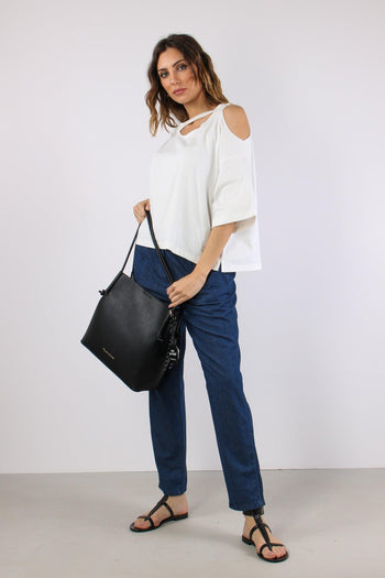 T-shirt Cut Out Panna - 7