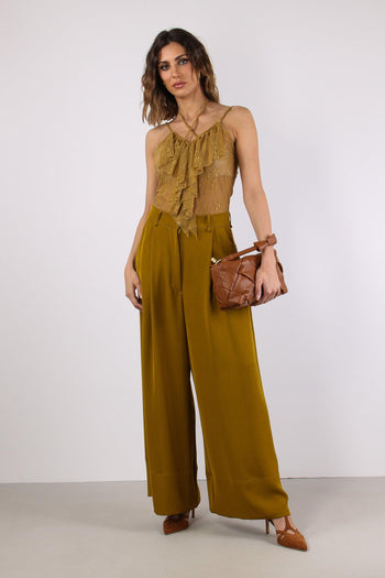 Pantalone Palazzo Fluido Olio - 5