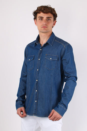 Camicia Denim Slim Fit Denim Scuro - 5
