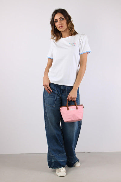 T-shirt Scritta Ricamo Mare