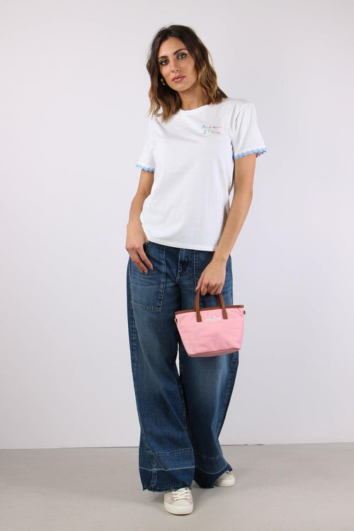 T-shirt Scritta Ricamo Mare
