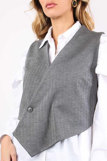 Gilet Assimetrico Resca Grigio - 7