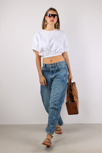 Camicia Cropped Elastico Bianco - 5