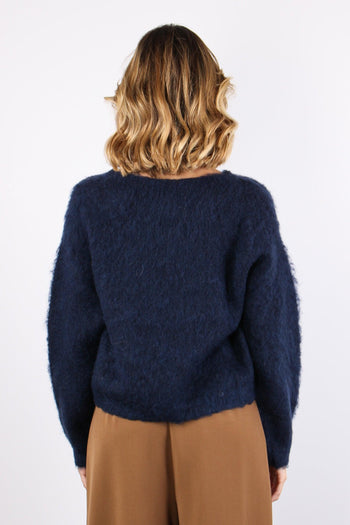 Maglia Mohair Lunga Blu - 3