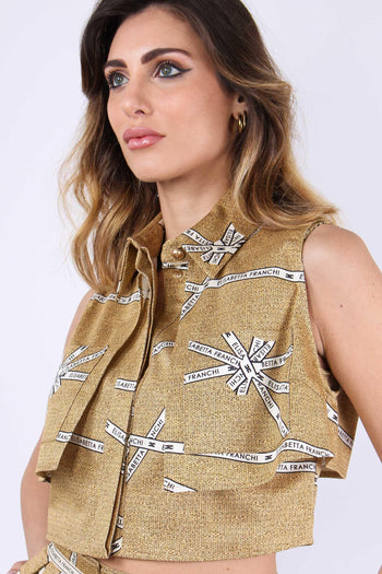 Camicia Corta Logo Paglia/burro - 7