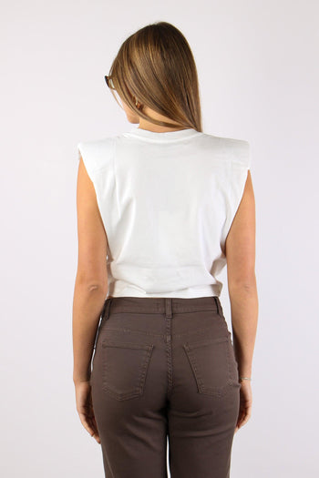 T-shirt Nodo Spalline Bianco - 4