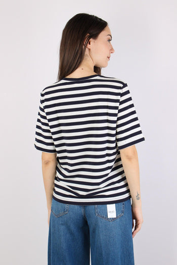 T-shirt Riga Scollo V White/blue - 5