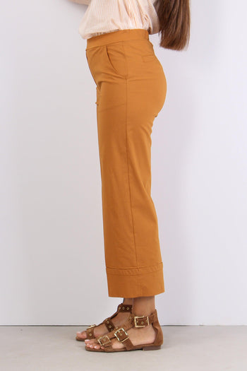 Pantalone Cropped Risvolto Coccio - 3