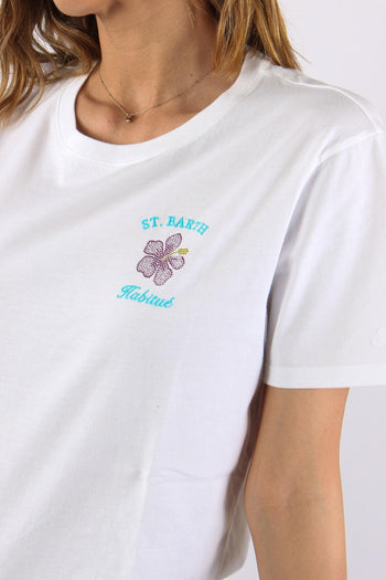 T-shirt Scritta Ricamo Strass Habitue - 7
