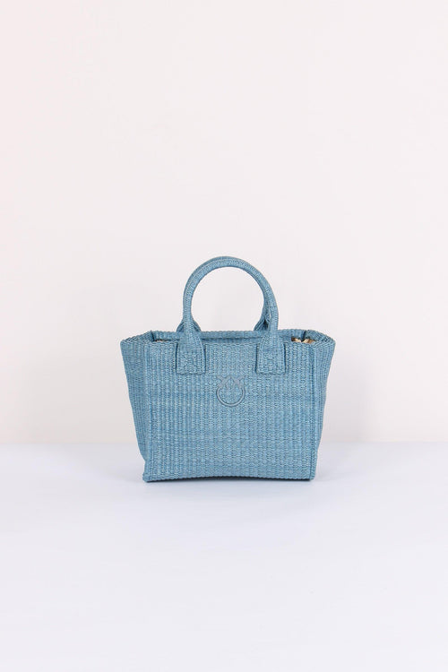 Mini Shopping Beach Rafia Light Blue