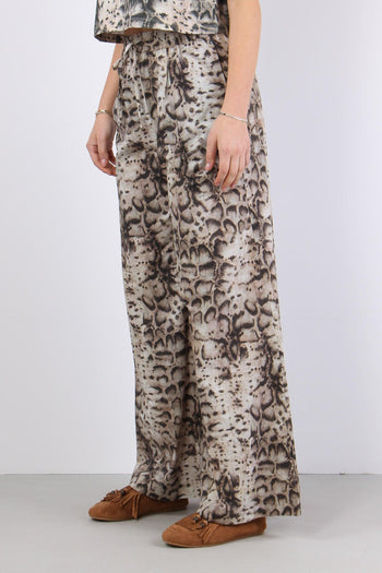 Gussola Pantalone Palazzo Snake Beige/nero - 5