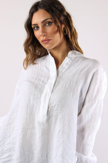 Camicia Lino Coreana Naturale - 7